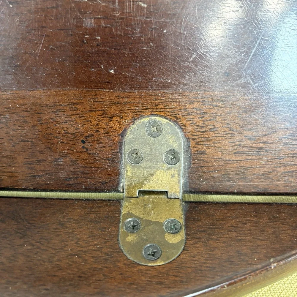 Vintage Mahogany Butlers Tray Folding Handles With Brass Hinges 70s - Tray Only